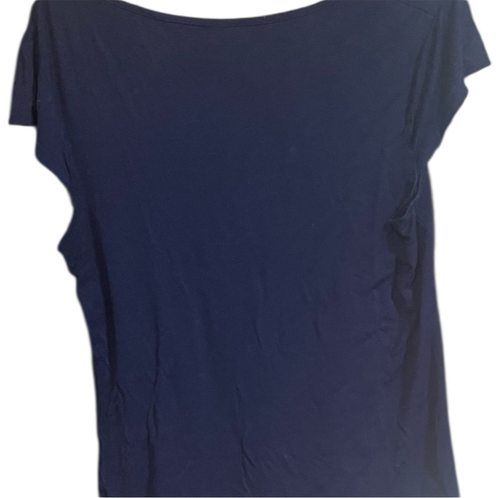 Mac and Jack Navy Blue T-shirt with layered ruffles with fringe - Picture 3 of 4